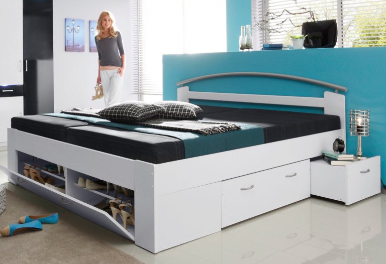 stauraumbett 140x200 wei�